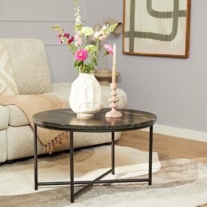Het Steigerhouthuis Salontafel Mex | Zwart marmer 75 cm