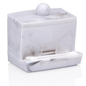 Wattenschijfjes organizer/opberger - 9 x 7 x 8 cm - marmer look -