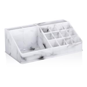 Make-up organizer/opberger - 22 x 13 x 8 cm - marmer look -