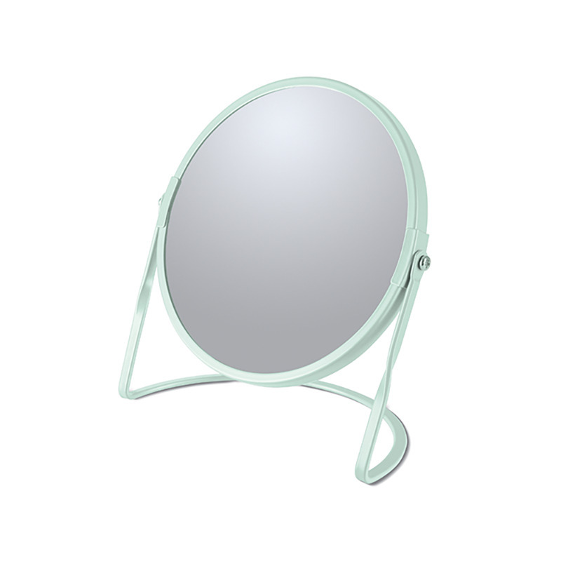Spirella Make-up spiegel Cannes - 5x zoom - metaal - 18 x 20 cm - mintgroen - dubbelzijdig -