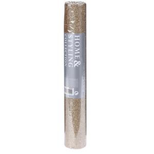 Decoratie stof/tafelloper champagne glitter 28 x 250 cm -