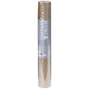 Home & Styling Decoratie stof/tafelloper champagne glitter 28 x 250 cm -