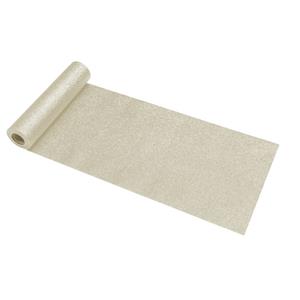 Chaks Tafelloper op rol - creme witte glitter - 30 x 500 cm - polyester -