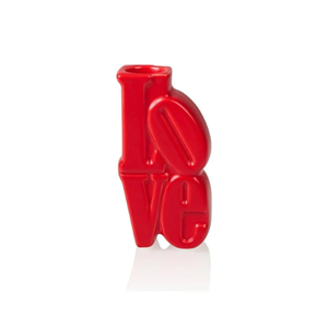 Bitten kandelaar Love rood
