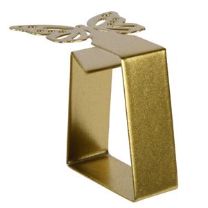 Decoris Tafelkleed klemmen - 4x - vlinder - goud - ijzer - 4 x 5 cm -