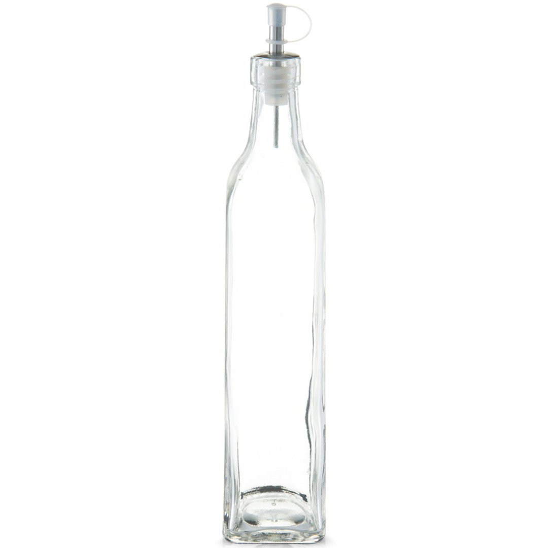 Zeller 1x Glazen azijn/olie flessen met doseerdopje 500 ml -