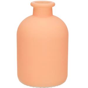 Jodeco Bloemenvaas Avignon - Fles model - glas - mat zalm roze - H17 x D11 cm -