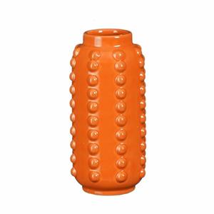 Mica Decorations Bloemenvaas - boaz - gebobbeld - oranje - 18 x 8 cm -