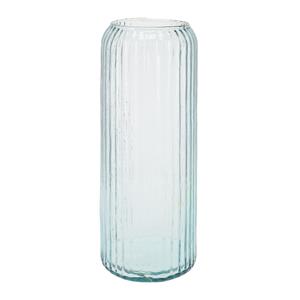 Excellent Houseware Cilindervaas glas - blauw - 15 x cm -