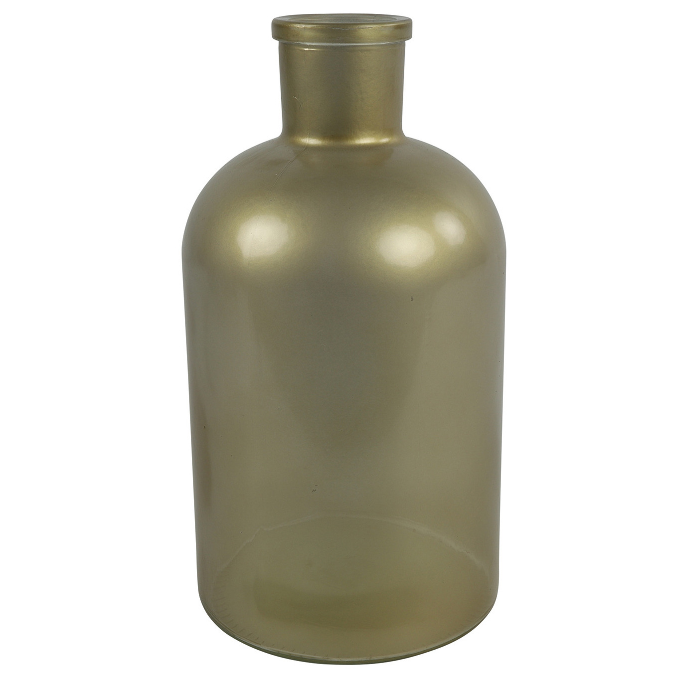 Countryfield vaas - mat goud - glas - apotheker fles - D14 x H27 cm -