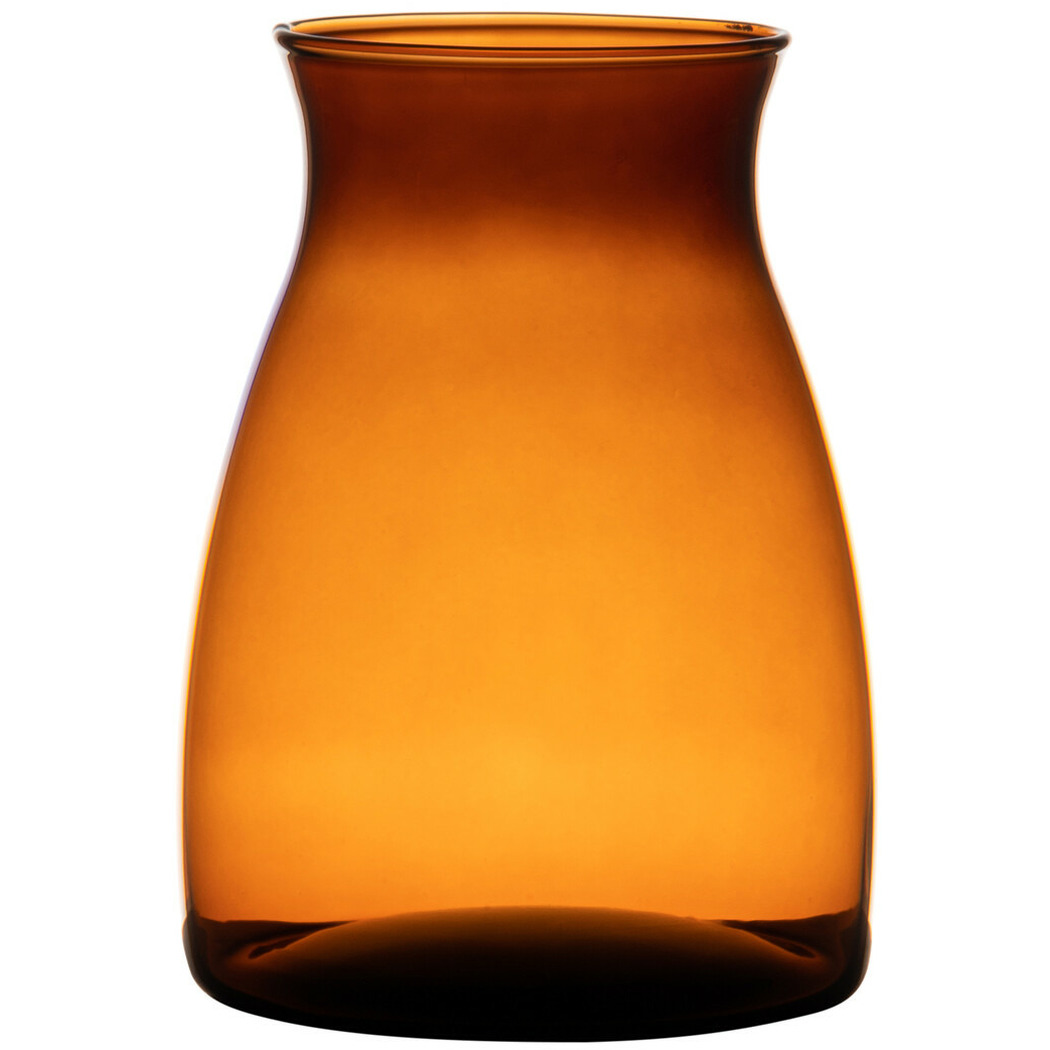 Merkloos Bloemenvaas Julia - Amber Orange - glas - D10 x H20 cm -