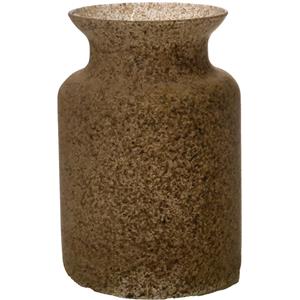 Merkloos Bloemenvaas Dubai - beige/zand graniet - glas - D14 x H20 cm -