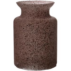 Merkloos Bloemenvaas Dubai - rood graniet - glas - D14 x H20 cm -