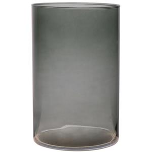 Merkloos Bloemenvaas Neville - donkergrijs transparant - glas - D14 x H21 cm -