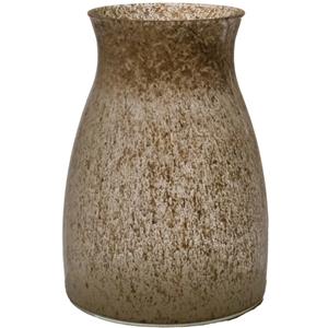 Merkloos Bloemenvaas Julia - zand/beige graniet - glas - D10 x H20 cm -