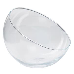 Bela Arte Bolvaas schuine/halve schaal - transparant gerecycled glas - D20 x H17 -