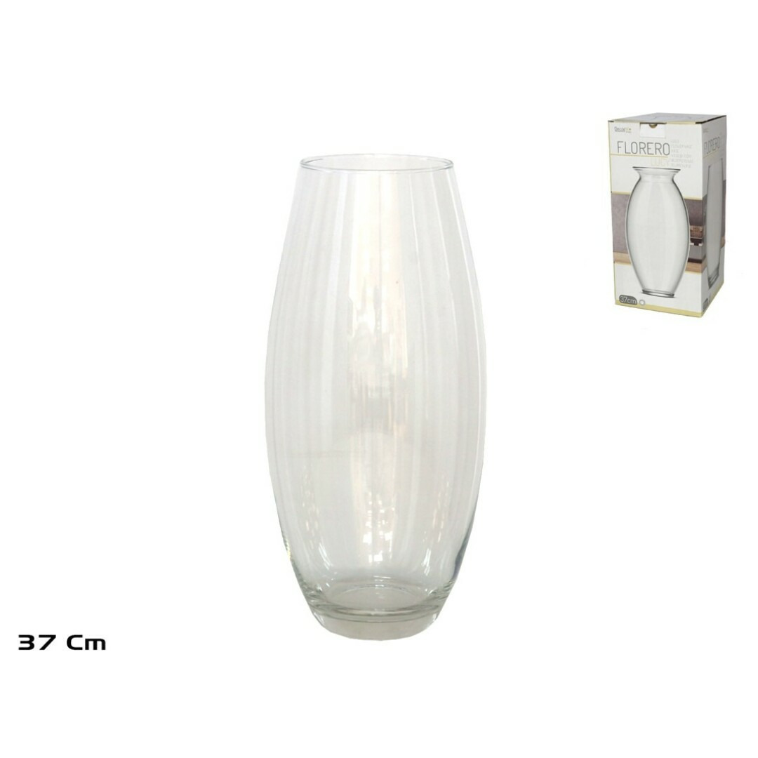 Gerimport bloemenvaas - helder glas - D17 x cm -