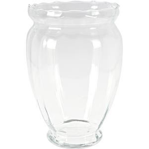 H&S Collection Bloemen vaas transparant - glas - D21 x H35 cm -