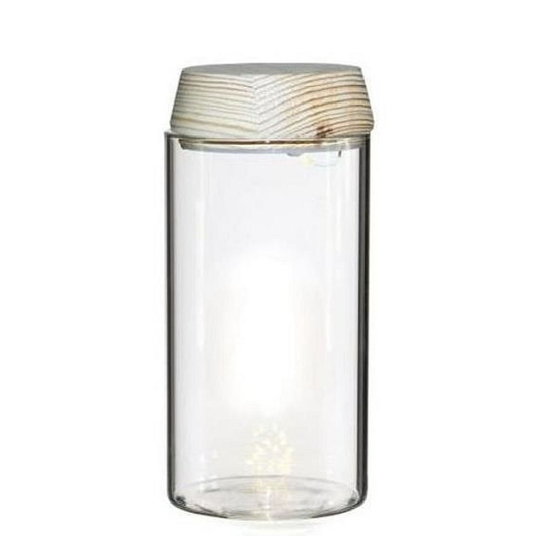 Ideas 4 Seasons Pot/vaas van glas voor planten ecosysteem - deksel met LED verlichting - D8 x H18 cm -
