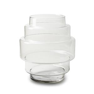 Jodeco Bloemenvaas Didi - helder transparant - glas - D22 x H25 cm - trap vorm vaas -
