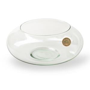 Jodeco Bloemenvaas Float - helder transparant - eco glas - D25 x H10 cm - bol vaas/lage schaal -
