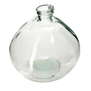 Atmosphera bloemenvaas Organische bol fles vorm - helder transparant - glas - H22 x D21 cm -