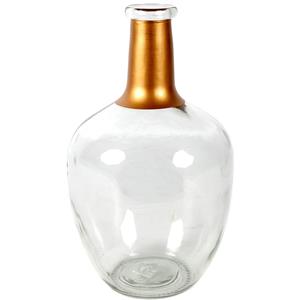 Countryfield Bloemenvaas Firm Big Bottle - helder transparant/koper - glas - D18 x H30 cm -