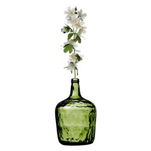 Natural Living Bloemenvaas Jeanne - groen transparant - gerecycled glas - D25 x H40 cm - Fles vazen - 10L -