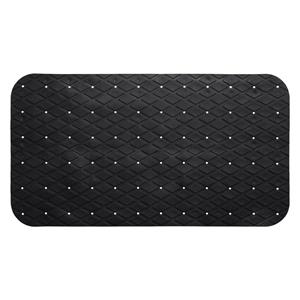 5five Badkamer/douche/bad - anti slip mat - rubber - voor op de vloer - zwart - 70 x 35 cm -