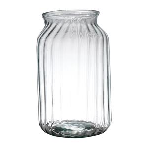 Hakbijl Glass Bloemenvaas Organic - transparant - eco glas - D18 x H30 cm - Melkbus vaas -