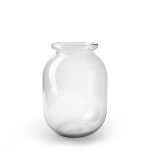 Jodeco Bloemenvaas Arc - helder transparant - glas - D24,5 x H32 cm - bol vorm vaas -