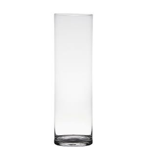 Hakbijl Glass Transparante home-basics cilinder vorm vaas/vazen van glas 50 x 15 cm -