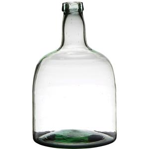 Merkloos Flessenhals bloemenvaas van glas 30 x 19 cm -