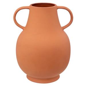 Atmosphera Bloemenvaas Lisboa - steenrood - terracotta - D23 x H33 cm - kruik vazen - Mediterane sfeer -