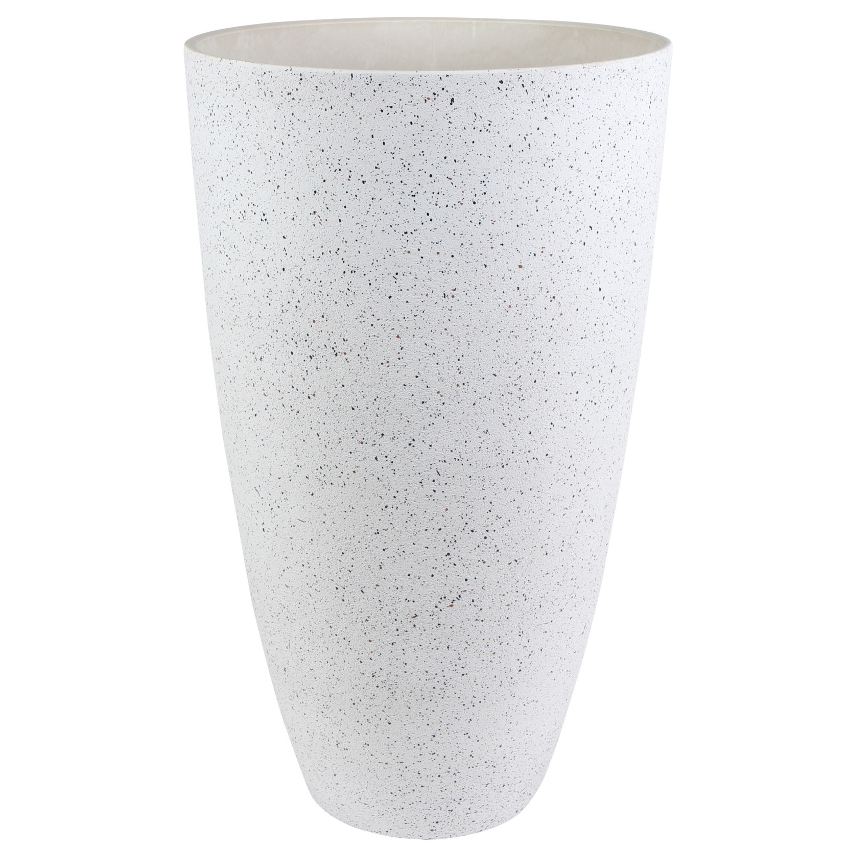 Ter Steege Bloempot/plantenpot vaas van gerecycled kunststof wit D29 en H50 cm -
