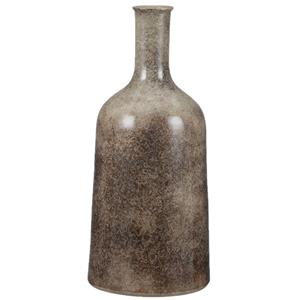 Mica Decorations Fles bloemenvaas van terracotta in het nature bruin shadow D26 en H50 cm -