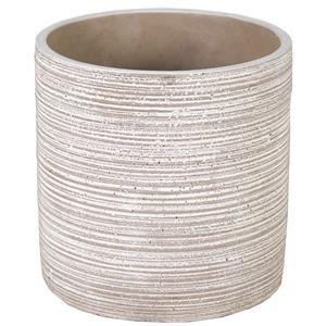 Mega Collections Plantenpot - keramiek - grijs/taupe - D12 x H12 cm -