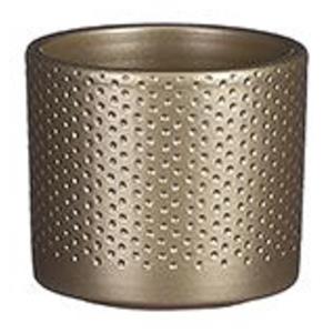 Mica Decorations Bloempot in het relief goud keramiek voor kamerplant H9 x D10 cm -