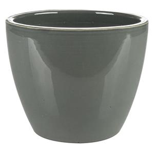 Ter Steege Plantenpot/Bloempot in een strakke Scandinavische look antraciet Dia 13 cm en Hoogte 11 cm -