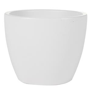 Ter Steege Plantenpot/bloempot in een strakke Scandinavische look wit Dia 13 cm en Hoogte 11 cm -