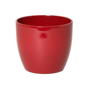 Floran Bloempot glanzend wijn rood keramiek voor kamerplant H12.5 x D13.5 cm -