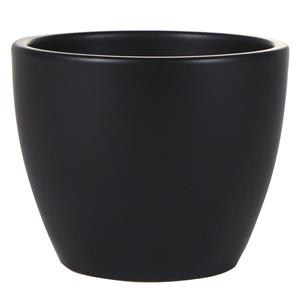 Ter Steege Plantenpot/bloempot in een strakke Scandinavische look zwart Dia 15 cm en Hoogte 12 cm -