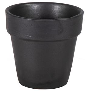 Mega Collections Plantenpot - keramiek - mat zwart - D15 x H15 cm -