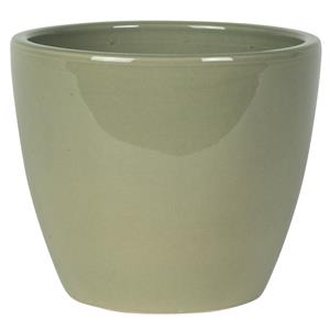 Ter Steege Plantenpot/bloempot in een strakke Scandinavische look mosgroen Dia 16 cm en Hoogte 13 cm -