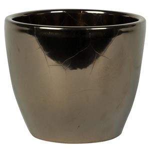 Ter Steege Plantenpot/bloempot in een strakke Scandinavische look goud Dia 15 cm en Hoogte 12 cm -