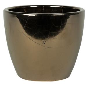 Ter Steege Plantenpot/bloempot in een strakke Scandinavische look goud Dia 16 cm en Hoogte 13 cm -