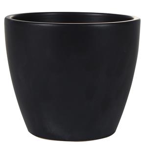 Ter Steege Plantenpot/bloempot in een strakke Scandinavische look zwart Dia 16 cm en Hoogte 13 cm -