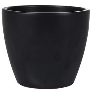 Ter Steege Plantenpot/bloempot in een strakke Scandinavische look zwart Dia 18 cm en Hoogte 16 cm -