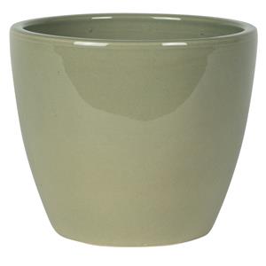 Ter Steege Plantenpot/bloempot in een strakke Scandinavische look mosgroen Dia 18 cm en Hoogte 16 cm -