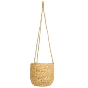 Ter Steege Hangende plantenpot/bloempot van jute/zeegras diameter 17 cm en hoogte 14 cm creme beige -